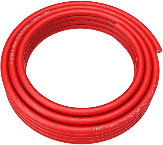 4 Gauge Red 25ft Amplifier Amp Power/Ground Wire Soft Touch Cable