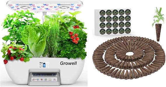 Growell 17 Pods Hydroponics Growing System Kit & 240 Pcs Hydroponic Pods Kit