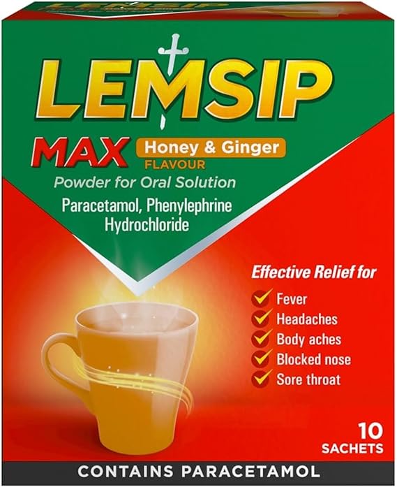 Lemsip Max Honey and Ginger Sachet, 5 Sachets