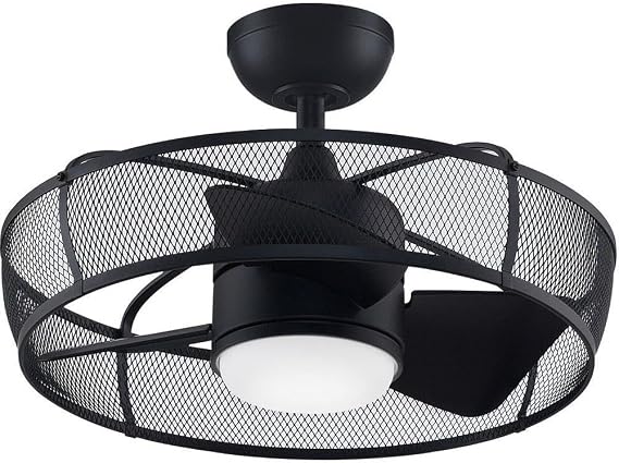 Fanimation Henry 20 inch Indoor/Outdoor Ceiling Fan with LED Light Kit - Black