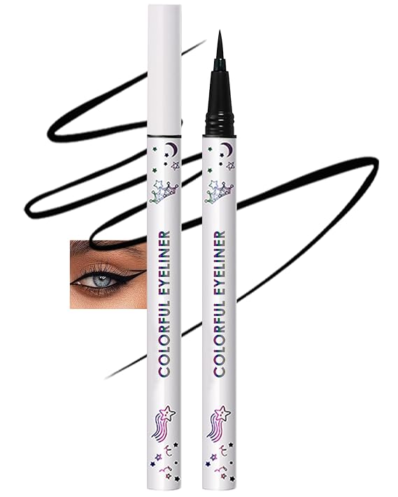 Colored Liquid Eyeliner Pen, Black Waterproof Waterline Eye Liner Pencil
