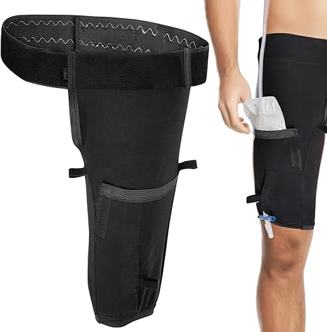 Catheter Leg Bag Holder Urine Leg Bag Holder Cover with Belt Leg Bag Holder Urinary Incontinence Catheter Accessories Fixation Catheter Sleeves Leg Bag Sleeve for Incontinence Urine Bag (L)