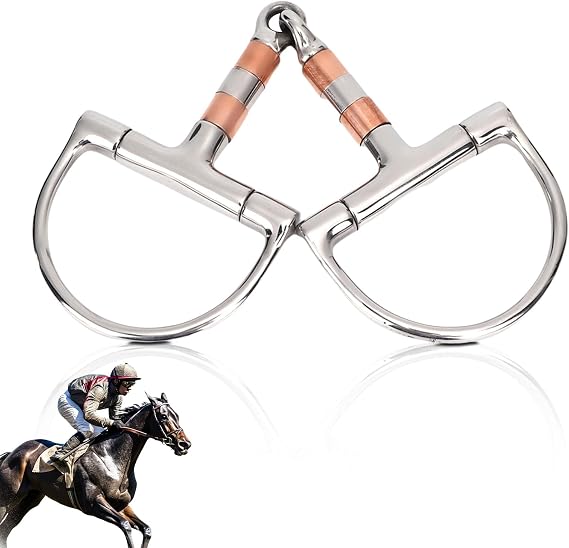 Horse Bits, Professional Ring Snaffle Bit With Jointed Copper Mouth Snaffle Bits For Horse Training Bit Happy Mouth Bit D Ring Snaffle Bits Horse Bit Ring
