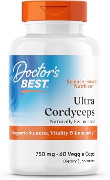 Doctor's Best Ultra Cordyceps Supplement - Cordyceps Mushroom Capsules for Men & Women, Supports Immune Health, Energy & Stamina, 750 mg Per Serving, Vegan - 60 Veg Caps