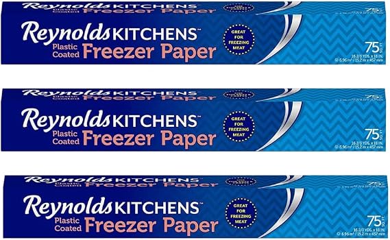 Reynolds Kitchens Plastic Coated Freezer Paper - 75 Square Feet (Pack of 3)