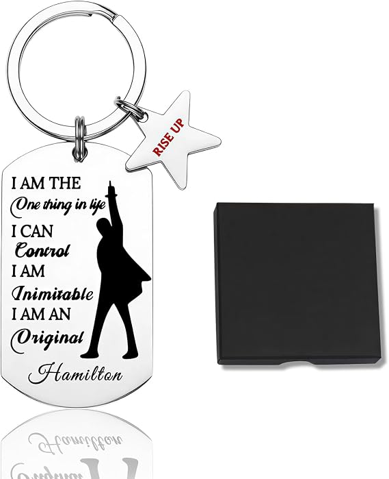 Hamilton Keychain - Hamilton Merch & Broadway Gifts for Musical Fans, Themed Keyring with Inspirational Quote, Collectible Fan Gift for All Ages