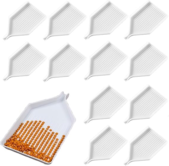 12 PcsCapacity Diamond Painting Trays,Reusable Plastic Bead Sorting and Storage Containers,for Rhinestone Gems, Nail Arts,Cross Stitch,DIY Diamond