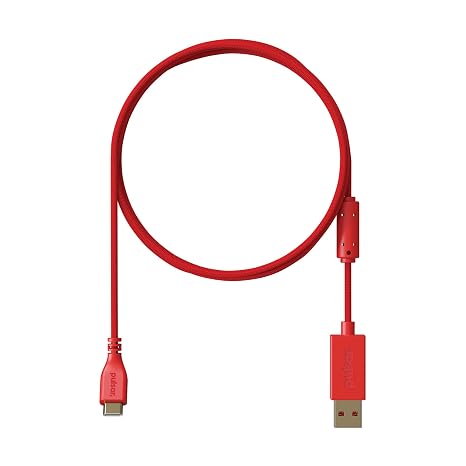 Pulsar Gaming Gears Superflex Paracord, Head Bent USB-C Cable, Type-C, Red