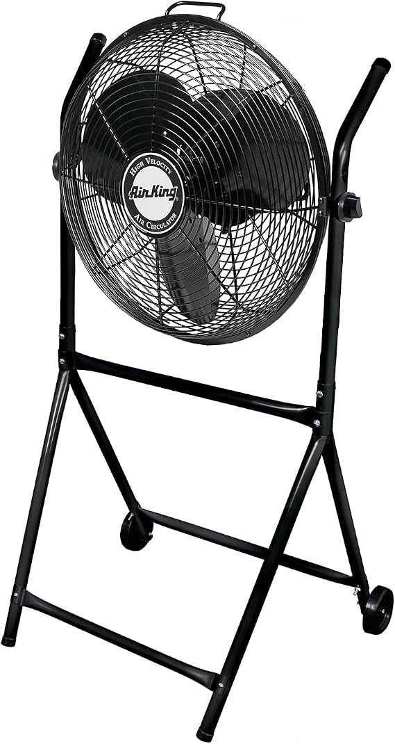 Air King 9219 18-Inch Industrial Grade High Velocity Roll-About Stand with Fan,Black