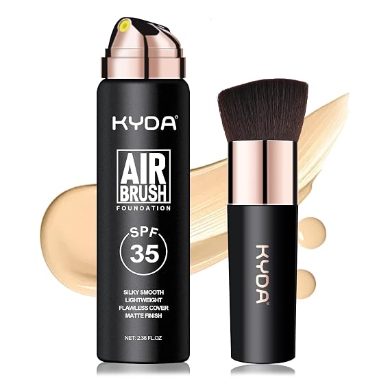 SPF 35 AirBrush Foundation Spray, Natural Beige Spray Foundation Makeup
