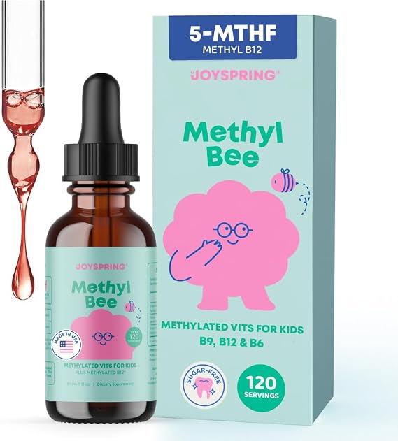 JoySpring MethylBee Kids Methylfolate Drops, Berry, 30 Servings, 3+