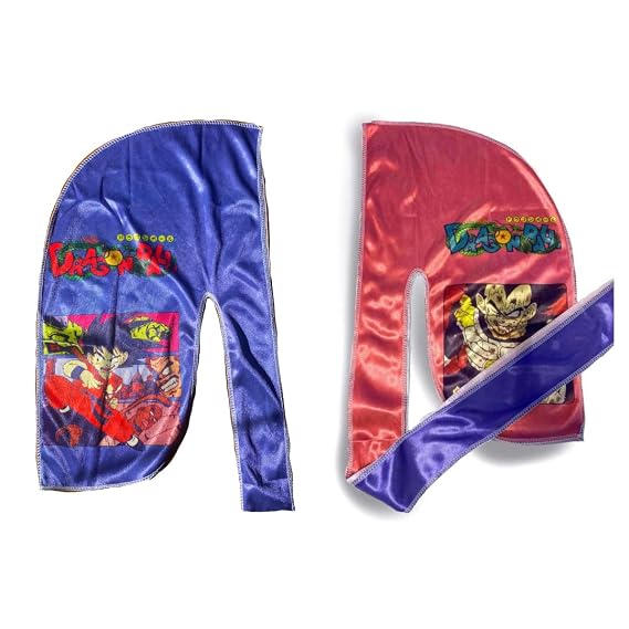 Durag Silky 360 waves - Silky 360 wave Du Rag with Long Tails and Quadruple Stitching (Vget Red Violet 2 Side)