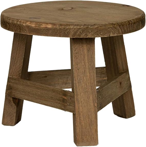 1/2 Minis Wooden Stool Display Stand Wooden Plant Stand Plant Holder for Flower Pots Plant Pot Riser Stand Decorative | Stool Display Stand for Indoor,Outdoor,Garden,Patio, 7 X 7 X 5.9 in