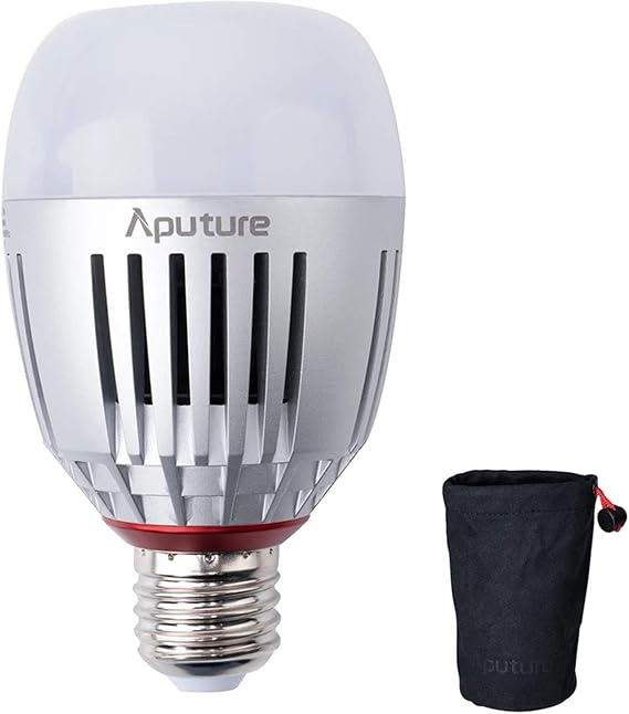Aputure Accent B7C Smart Led Light Bulbs | 1 Pack,7W RGBWW,2000k-10000k Bi Color,CCT/HSI/FX Mode,App Control Built-in Battery, E26/E27 Socket