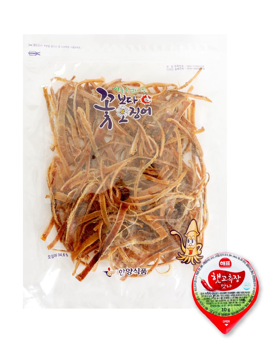 KULOSORY [230g8.1oz] Korea Seasoned Dried Squid Snack Original  Red pepper paste 10g  sweet and savory