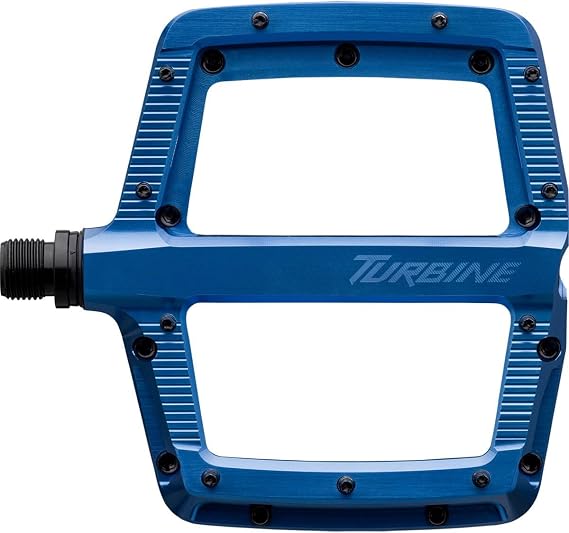 Race Face Turbine Pedals Blue, One Size | RaceFace Turbine Blue Aluminum Platform Pedals - Concave, Rebuildable, Lightweight
