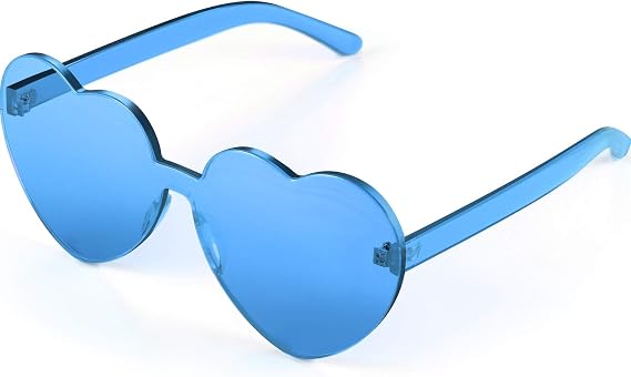 Maxdot Heart Shape Sunglasses Rimless Transparent Heart Glasses Colorful Party Favors