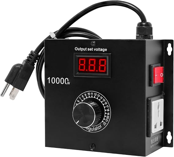 10000W High Power SCR Voltage Regulator, 120V-220V AC Variable Speed Controller for Motor & Fan, 22A Heavy Duty Electric Speed Control Tool for Heaters, Stoves and Electric Tools