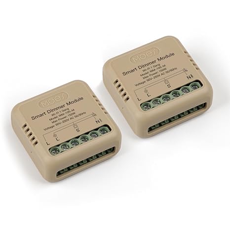 MOES WiFi Smart Dimmer Switch Module, 1 Gang, 2 Pack