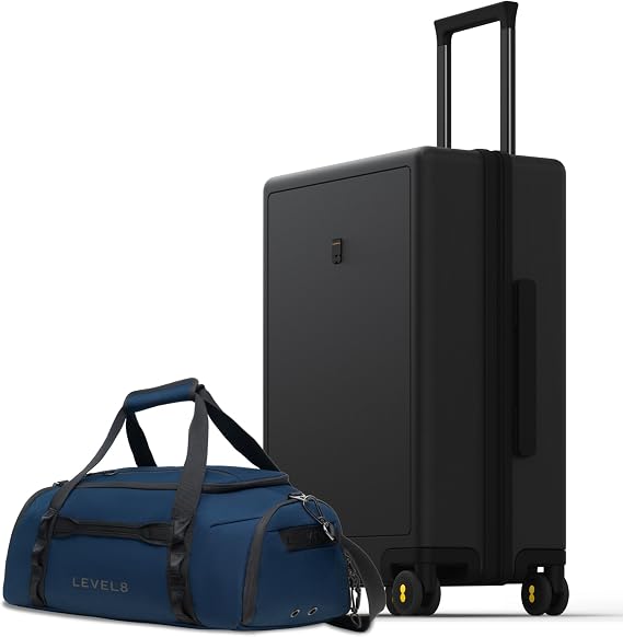 LEVEL8 Luminous 24 Inch Checked Luggage with Water Resistant Travel Duffle Bag