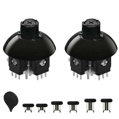 AKNES GuliKit TMR Electromagnetic Joysticks for Switch Pro Controller, 720 Adjustable Tension Stick Replacement, with 3 Pairs Height Thumbstick Caps, Soldering Required