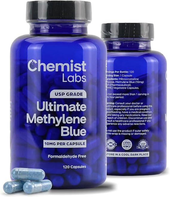 Methylene Blue Capsules 10mg, 120 Count, 4 Month Supply