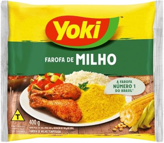 Farofa de Milho Temperada 400g | Brazilian Seasoned Sweet Corn Mix | Brazilian Sweet Corn Mix