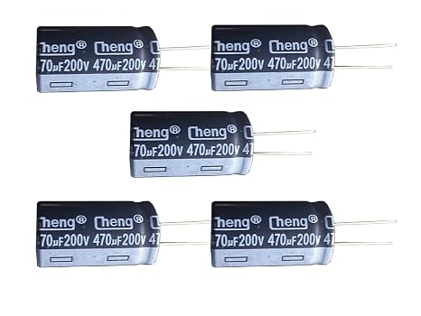 470uF 200V 22X35mm +/-20% -40 to +105C 5 PCS Aluminum Electrolytic Capacitors