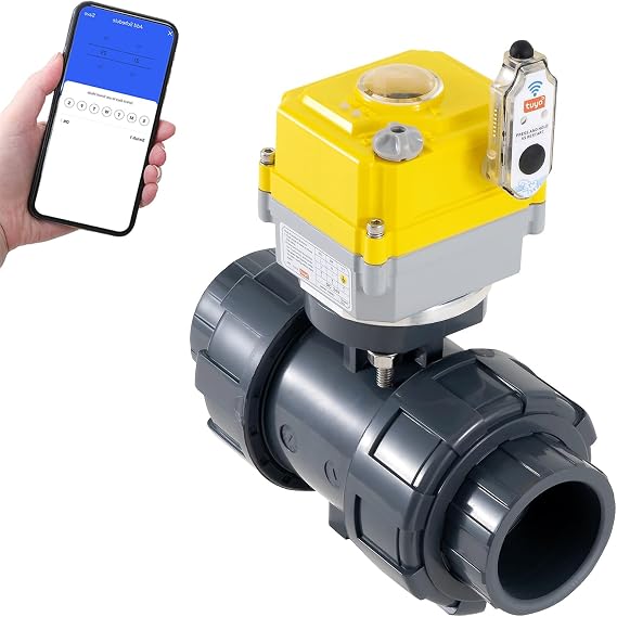 Smart WiFi Water Valve - 2.0-inch Electric Ball Valve with DC24V Actuator/AC110V-230V Power Adapter, TUYA-APP Control, Timed Automatic Shutdown of Home/Industrial Pipes