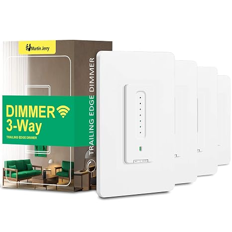 3 Way Smart Dimmer Switch 4 Pack, by Martin Jerry | Touch Trailing Edge Dimmer, SmartLife App, Compatible with Alexa as WiFi Light Switch Dimmer, Works with Google Home