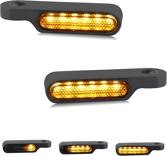 NTHREEAUTO Motorcycle LED Turn Signals, Universal Sequential Blinker Lights