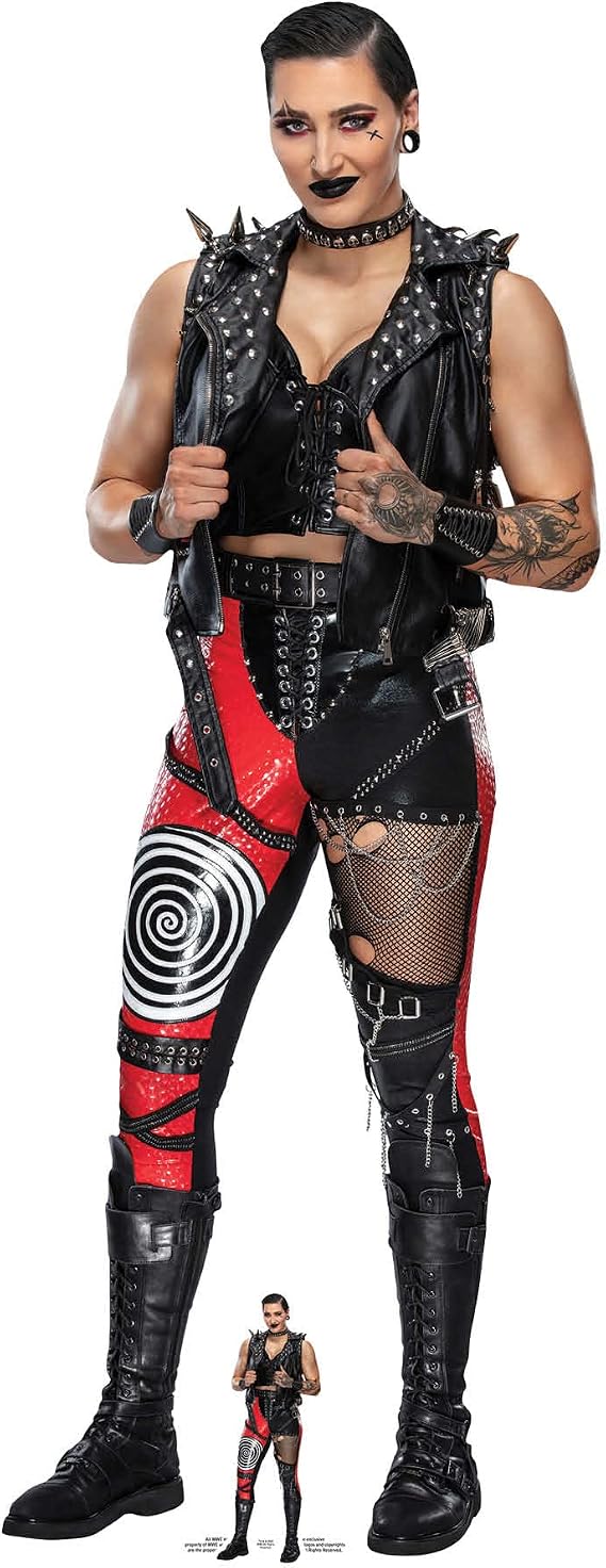 Star Cutouts SC4264 WWE Rhea Ripley Eradicator Lifesize Cardboard Cutout with Mini – Wrestling Party Decoration, Event Display & Collector Gift