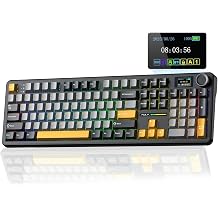 Aula F108 Pro Ekranlı Mekanik Klavye Reaper Switch RGB Hot Swap 8000mAh Makrolu Oyuncu Klavyesi Siyah