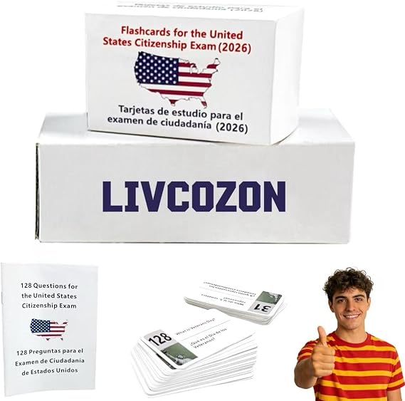 2026 US Civic Test Flash Card Spanish & English, Tarjetas de ciudadania 2026 ingles y espanol 128 preguntas, US Citizenship Flash Card Bilingual Naturalization Test Study Guide Set (1)