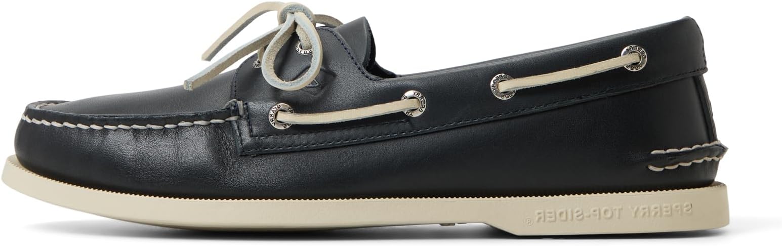 Sperry Men's Authentic Original 2-Eye Leather Boat Shoe, Navy, 10