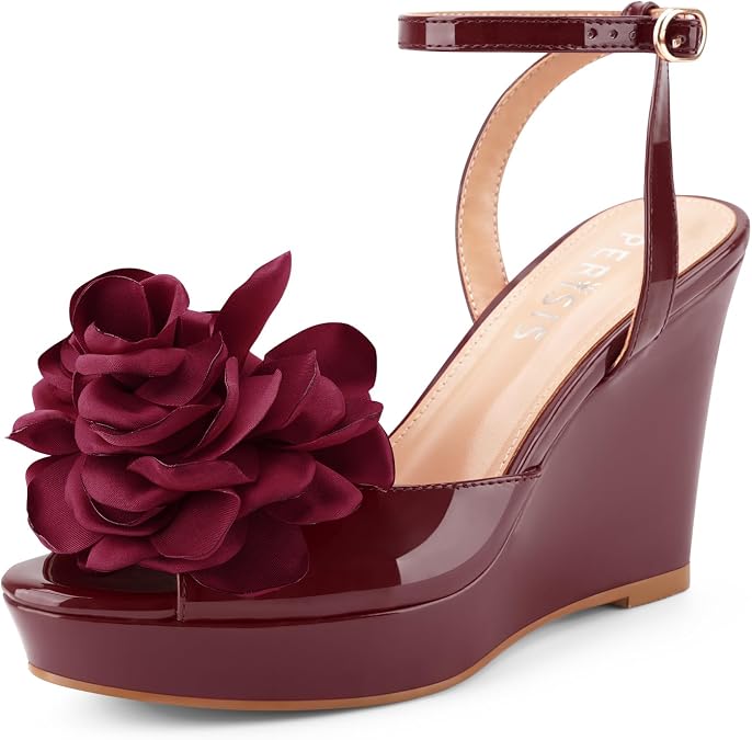 Women's Leopard Platform Wedges Cheetah Heels Peep Toe Sandals | 4'' Floral Wedges,Dress Comfy Animal Print Slingback Heeled Comfortable Ankle Strap Shoes,Summer Spring Fall Prom Sandal