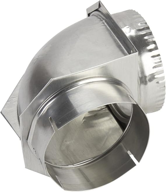 Whirlpool 4396006RW Genuine OEM Dryer Vent Elbow Connector, 90-Degree Close-Turn, 4-Inch Aluminum Space-Saver Accessory