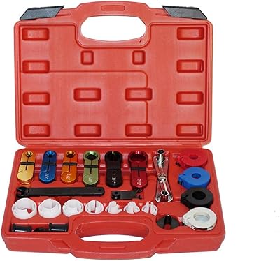 A ABIGAIL 22pcs Master Quick Disconnect Tool Kit for Automotive AC Fuel Line and Transmission Oil Cooler Line, Includes Scissor Type Remover, Compatible with Most Ford Chevy GM Models