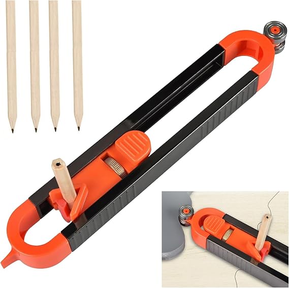 5 Pcs Scribe Tool, Multi Functional Scribing Tool with Lock, Precisely Copy Irregular Shapes Scribe Tool, Woodworking Edge Corner Measuring Duplicator, Profile Marking Tool