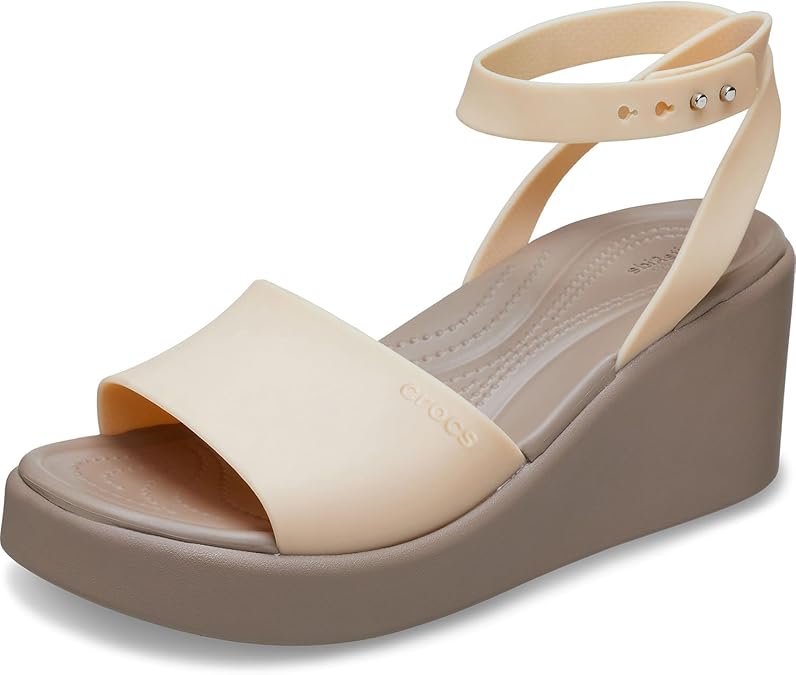 Crocs Women's Brooklyn Ankle Strap Wedge, Platform SandalsWedge Sandal