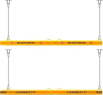 78 Parking Garage Height Clearance Bar - DO NOT ENTER & CLEARANCE 7 3 - Hanging Crossbar by Chains, Yellow Reflective Parking Signs for Parking Lot, Warehouse, Garage Entrance and Exit