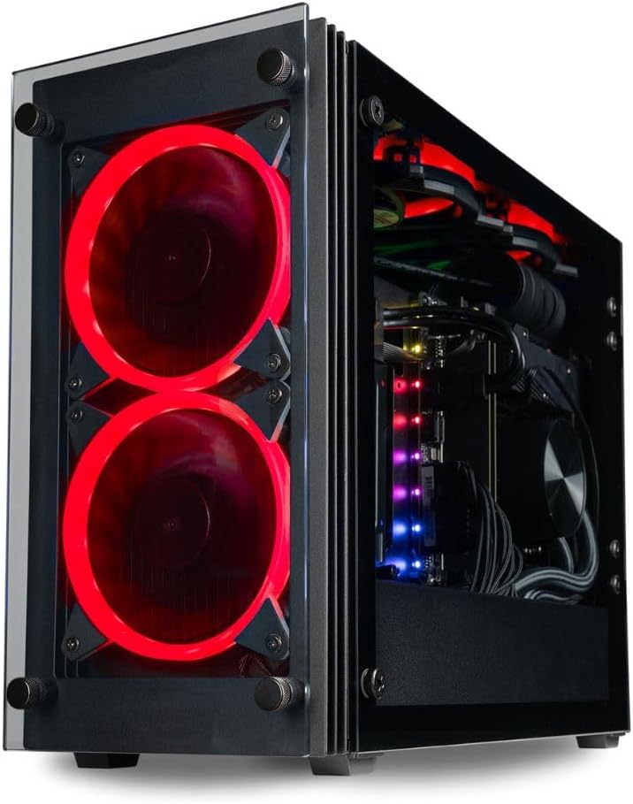 Empowered PC Stratos Mini Gaming Desktop - NVD GeForce RTX 5060 TI 8GB, AMD Ryzen 7 5700X, 32GB DDR4 RAM, 2TB NVMe SSD, WiFi, Windows 11 Pro - Tiny Liquid Cooled RGB Gamer Computer