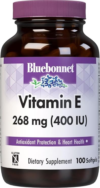 Bluebonnet Nutrition Vitamin E 400 IU (268 mg) Mixed Tocopherols Softgels, Free Radical Portection & Cardiovascular Support, Gluten-Free, Dairy-Free, Softgels, Servings, 100 Count | Heart Health; Gluten-Free, Dairy-Free