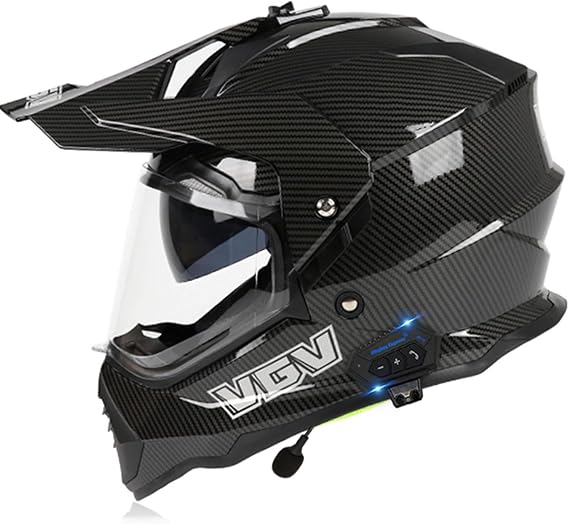 Motorcycle Dual Visor Flip up Modular Full Face Helmet, Motocross Helmet, Youth & Adult ATV Dirt Bike Bluetooth Motorcycle Helmet, Bike Helmet, DOT/ECE Certified