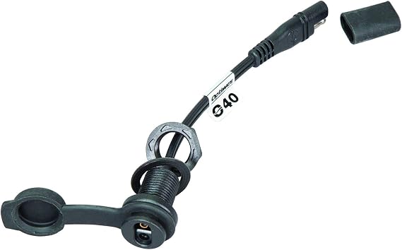 Tecmate Optimate Cable, O-40s, Weatherproof Bulkhead/Panel Mount SAE Power Point
