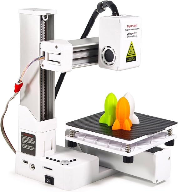 FDM Mini 3D Printer for Beginners, High Accuracy Fast Heating Compact 3D Printing Machine, Quick Assembly, 3D Printer Easy for Kids, Print Size 4 X 4 X 4inch (UK Plug)