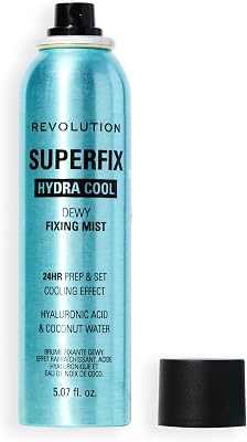 Revolution, Superfix Hydra Cool Prep  Fix Continuous Fixing Mist, Hydrating Face Spray for Makeup, Infused with Aloe Vera, Vegan & Cruelty Free, 5.7 oz