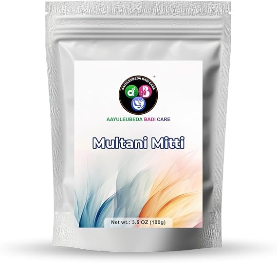 Aayuleubeda Badi Care Abc Multani Mitti Powder-100G Supports Skin Brightening, Deep Cleansing, Tightens Pores, Oil Balance, Anti- Dandruff, Nourish The Hair & Scalp Non- gmo, Gluten Free
