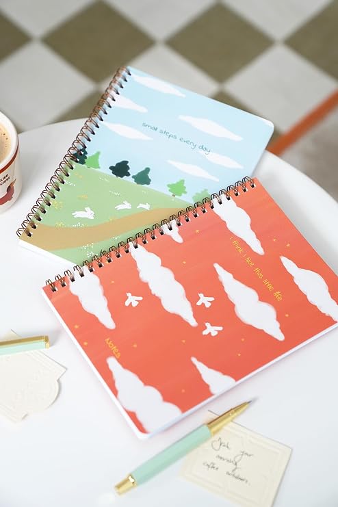 Matt Notebook A5 Spiralli Okul Defteri 80 yaprak 2'li Set – Çizgili & Kareli