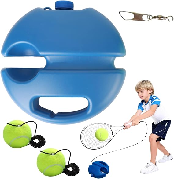 Tennis Buddy, Tennis Trainer, Solo Practice Rebound Ball with Weighted Base, PortableTennis Training Equipment for Beginners, Backyard Training Aid, Self Return Practice Tool
